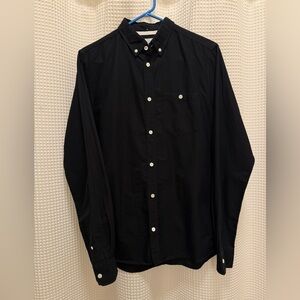 Norse Projects Black Button-Down Shirt with Chest Pocket